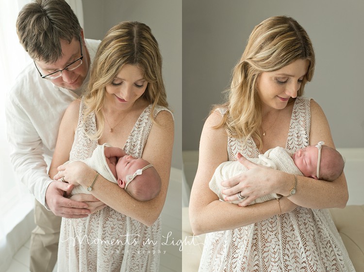 parents with newborn by newborn photographer in The Woodlands, Texas